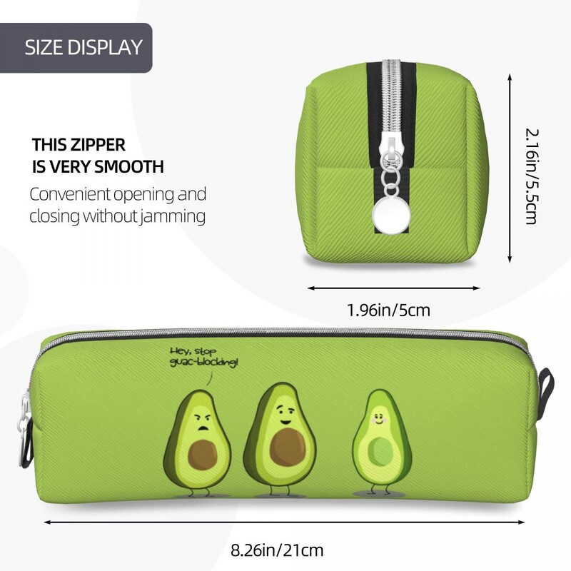 Avokado Humor Stop Guac Blocking Pernice Smiješni crtić Slatki držač olovke Torbica za olovke Učenički školski pribor Poklon torbica za olovke
