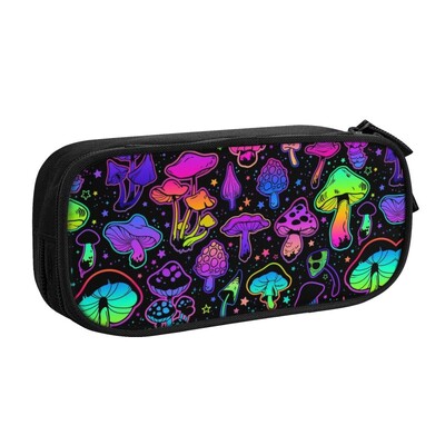 Kohandatud võluseened mustas armsas pliiatsikarbis poisile tüdrukule, suure mahutavusega psühhedeelsed pliiatsikarbis koolitarvikud