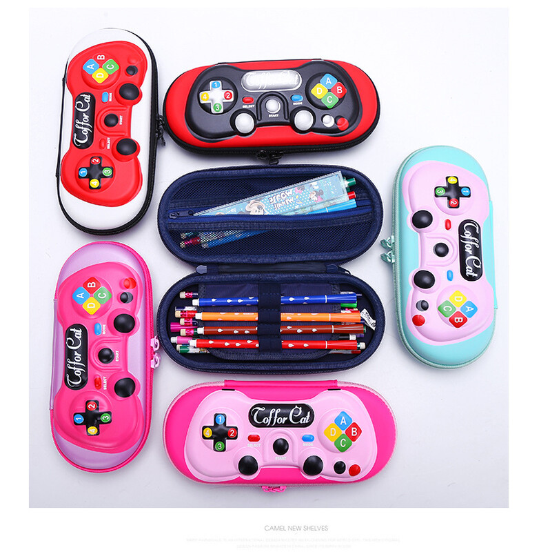 Дръжка за игра сладък молив кутия за канцеларски материали с голям капацитет Училищна чанта за съхранение на учене Пластмасов молив за подарък за момчета