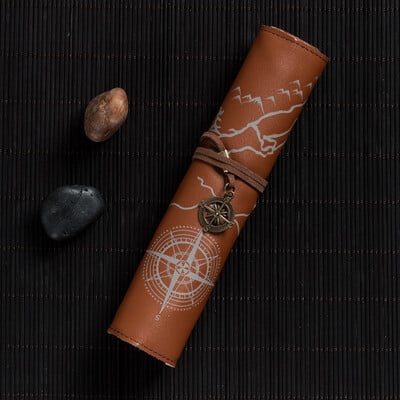 Jauni retro rullīšu zīmuļu futrāļi Ādas zīmuļu kastīte Uzglabāšanas zīmuļu soma Pencils Estuches Escolares skolas piederumu pildspalvu dāvanu kastīte