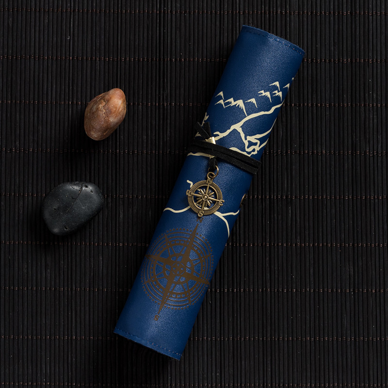 Jauni retro rullīšu zīmuļu futrāļi Ādas zīmuļu kastīte Uzglabāšanas zīmuļu soma Pencils Estuches Escolares skolas piederumu pildspalvu dāvanu kastīte