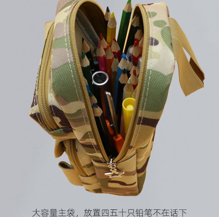 Punctul drept Husă pentru creion camuflaj Geantă drăguță pentru stilou Fermoar Rechizite școlare pentru copii Geanta Kawaii Cutie pentru stilouri Înapoi la rechizite școlare