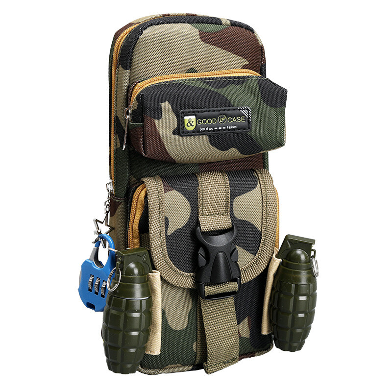 Punctul drept Husă pentru creion camuflaj Geantă drăguță pentru stilou Fermoar Rechizite școlare pentru copii Geanta Kawaii Cutie pentru stilouri Înapoi la rechizite școlare