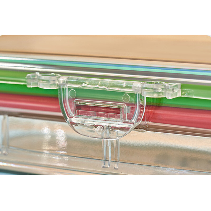 Lihtne läbipaistev pliiatsikarp Plastikust kahekordse uksega kahekordse avatud pliiatsikarbi hoiukarp Kirjatarvete estuches Kontoritarbed 19186