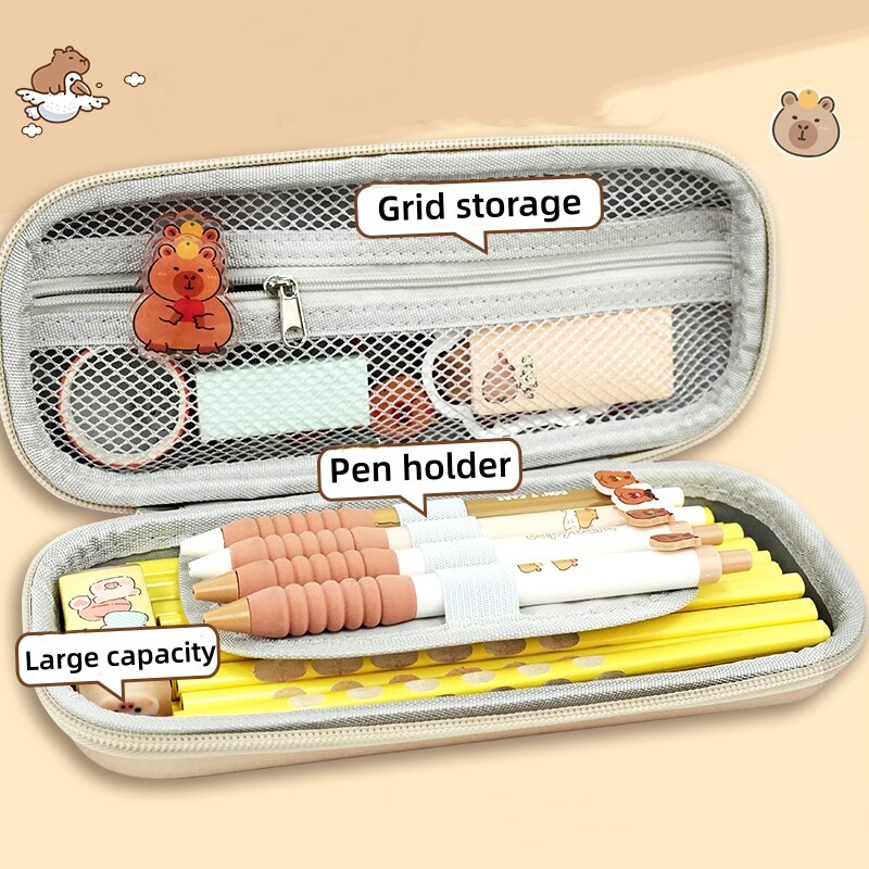 3D stereo drăguț Capybara carcasă de creion rezistentă la picături, rezistentă la apă, rechizite școlare pentru studenți, cutie de depozitare, carcasă tare de decompresie
