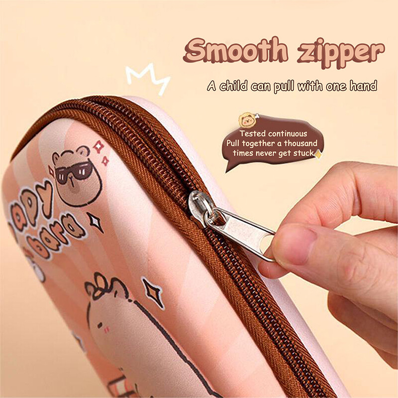 3D stereoskopiska jauka multfilma kapibara liela ietilpības zīmuļu futrālis Daudzfunkcionāls pildspalvu maciņš Kancelejas piederumi skolēniem Skolas piederumi