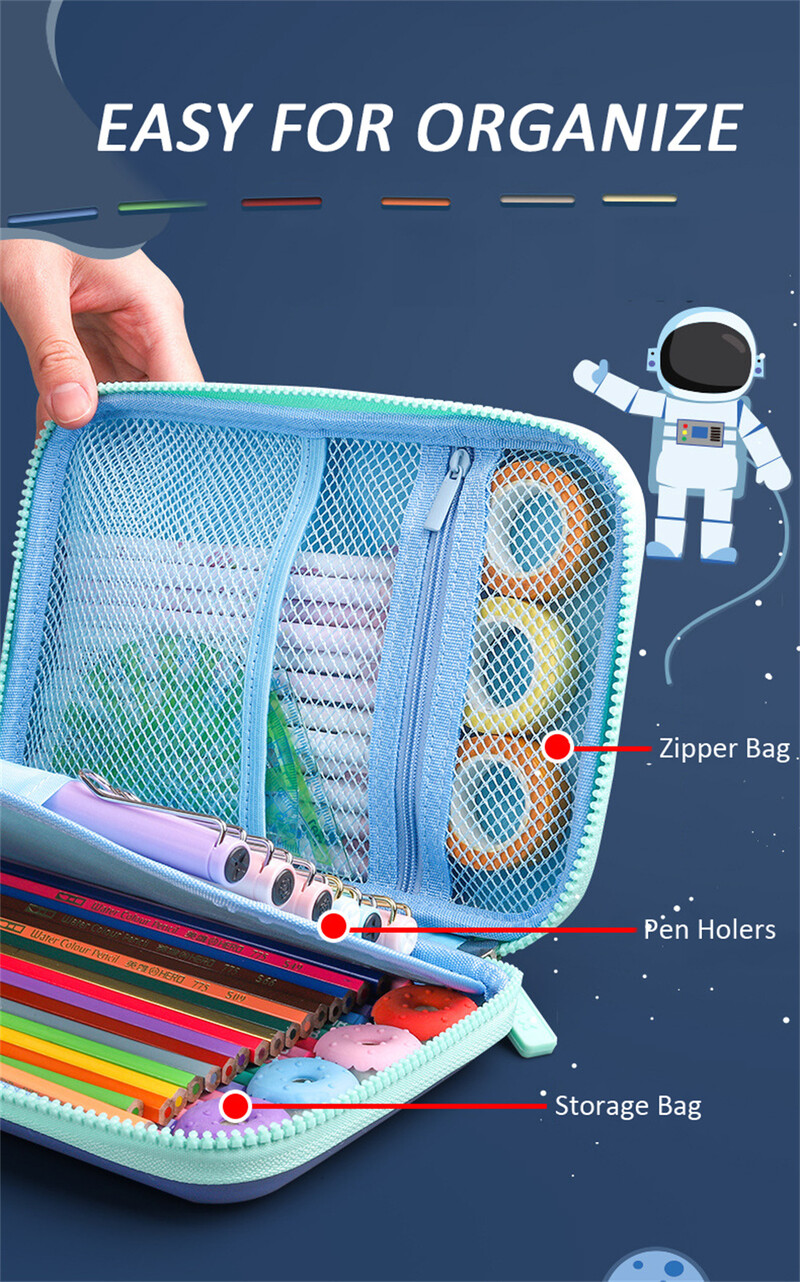 3D koomiksite universumi pliiatsikarbid, suure mahutavusega multifunktsionaalsed Kawaii ükssarvikud, õpilase pliiatsikotid, koolitarbed