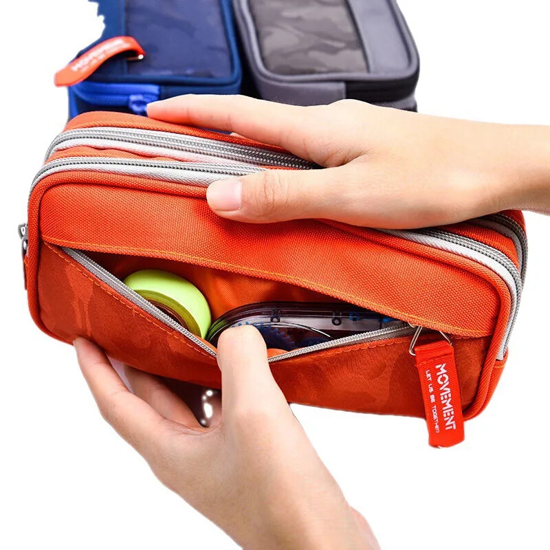 Камуфлажен платнен калъф за молив с двоен цип Чанта за молив за момчета Ученическа чанта за канцеларски материали Ученическа чанта за химикалки Чанти за съхранение на ученически принадлежности