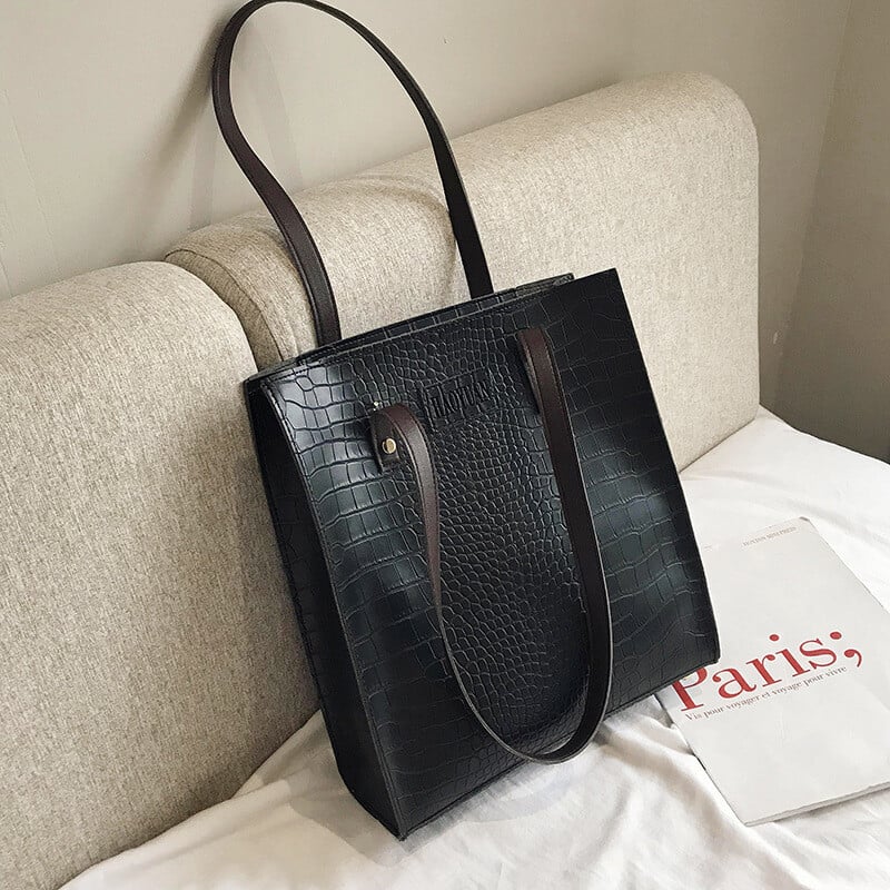 Χονδρική πώληση γυναικείες τσάντες εξωτερικού χώρου από συνθετικό δέρμα μονόχρωμο πέτρινο μοτίβο τσάντα ώμου Γυναικεία μόδα φοιτητική τσάντα Universal One Piece 