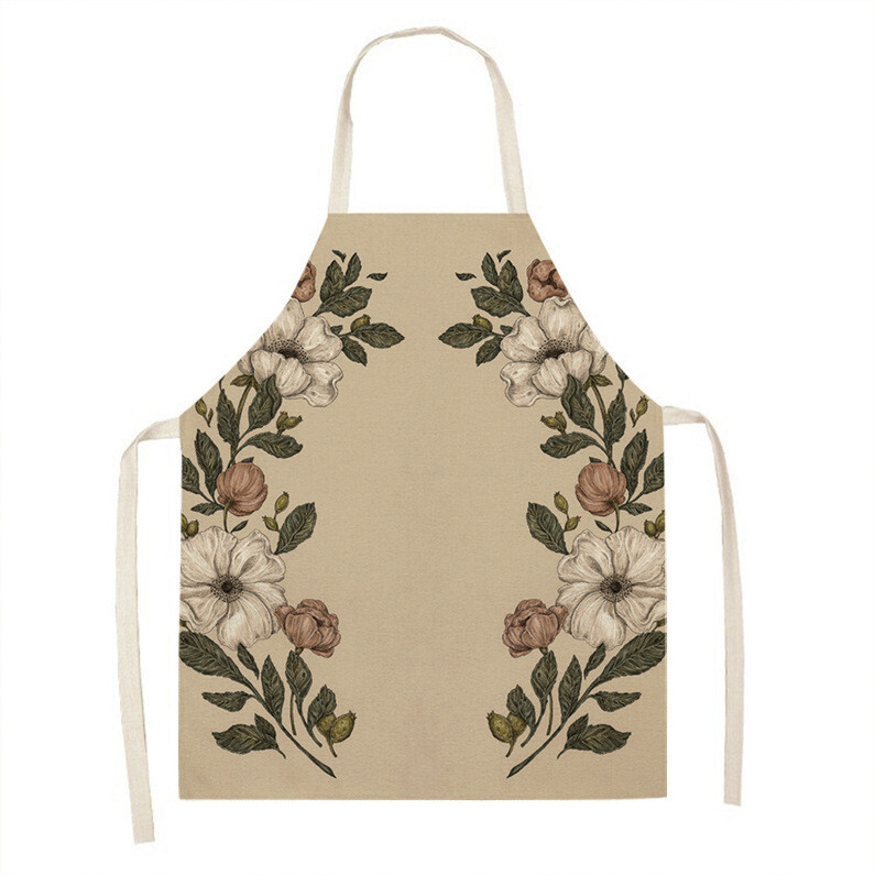 Piiriülene kuummüük, lillemustriga varrukateta linane põll, köögimood, koristamine, igapäevane kasutus, varrukateta pluusipaar