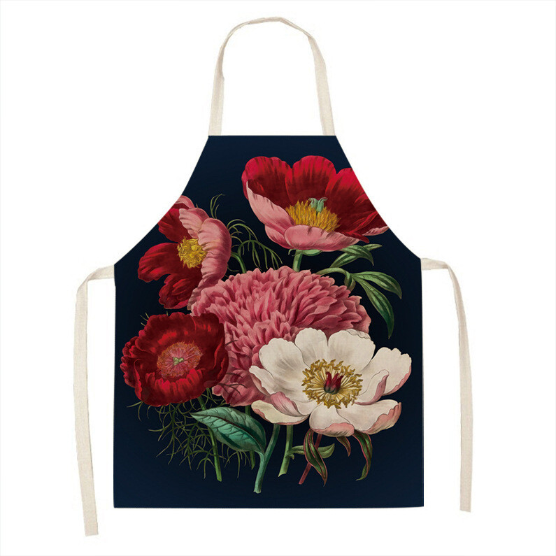 Piiriülene kuummüük, lillemustriga varrukateta linane põll, köögimood, koristamine, igapäevane kasutus, varrukateta pluusipaar