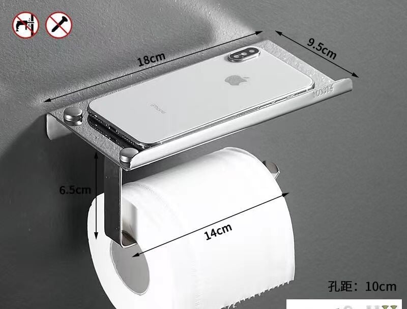 304 nerūdijančio plieno audinių laikiklis vonios kambario mobiliojo telefono laikiklis Viešbučio tualeto ritinėlių laikiklis Vonios servetėlių dėžutė be poveikio