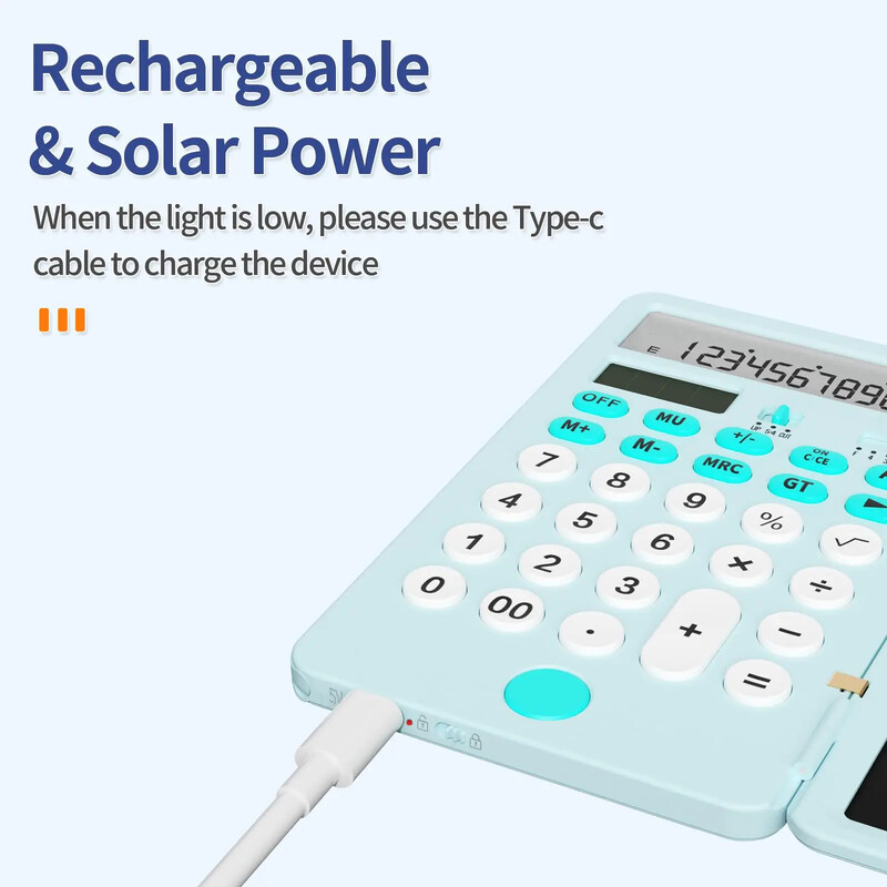 Märkmikuga kalkulaator Põhikalkulaator koos kirjutustahvelarvutiga 12-kohaline suur ekraan päikeseenergia lauakalkulaator kontorikool