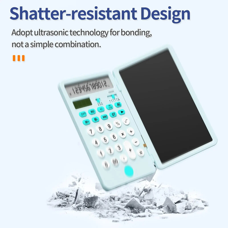 Märkmikuga kalkulaator Põhikalkulaator koos kirjutustahvelarvutiga 12-kohaline suur ekraan päikeseenergia lauakalkulaator kontorikool