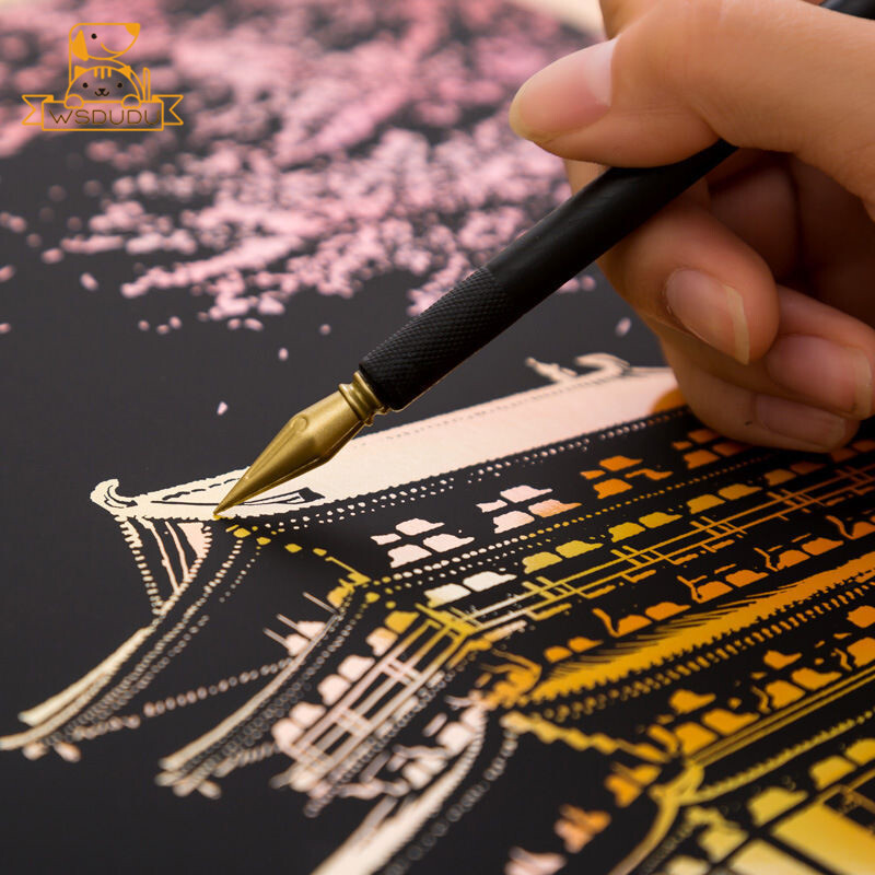 Papir za grebanje Čarobni pribor za slikanje Umjetnički noćni prizor Svjetske znamenitosti Pejzaž Crtanje Igračka s olovkom Rukotvorine Kartaška igra Darovi za dijete i odrasle