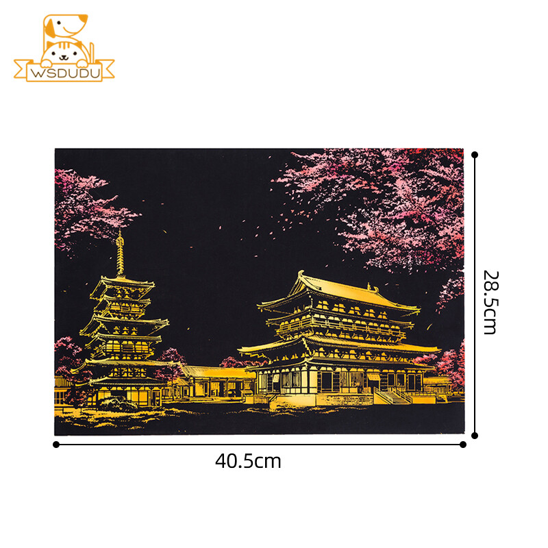 Papir za grebanje Čarobni pribor za slikanje Umjetnički noćni prizor Svjetske znamenitosti Pejzaž Crtanje Igračka s olovkom Rukotvorine Kartaška igra Darovi za dijete i odrasle