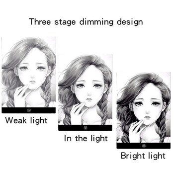 3-степенна димируема LED подложка за копиране на рисунки Образователна играчка за деца Бебе A4 Творческа електронна дъска за рисуване A5