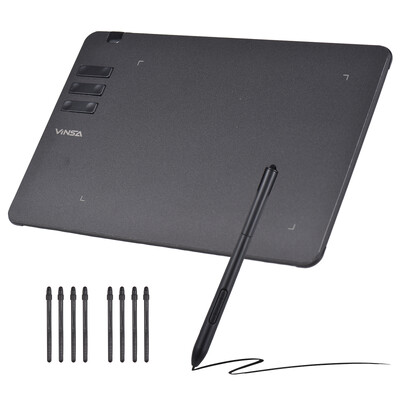 VINSA Graphics Drawing Tablet 330 Üliõhuke kunstiloomingu visand koos akuvaba pliiatsi 8 pliiatsi otsaga 8192 rõhutasemega