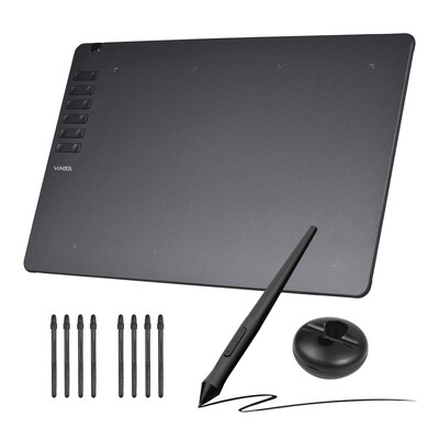 VINSA Graphics Drawing Tablet 330 Üliõhuke kunstiloomingu visand koos akuvaba pliiatsi 8 pliiatsi otsaga 8192 rõhutasemega