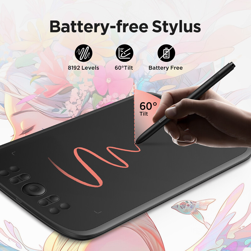UGEE M908 10x6,25 tolline joonistustahvelarvuti graafika tahvelarvuti 8 kiirklahviga 1 kerimisratas 8192 tasemete joonistusplaat Windows Mac Androidile