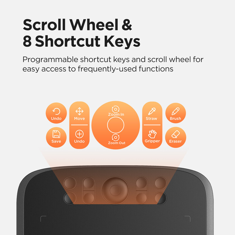 UGEE M908 10x6,25 tolline joonistustahvelarvuti graafika tahvelarvuti 8 kiirklahviga 1 kerimisratas 8192 tasemete joonistusplaat Windows Mac Androidile