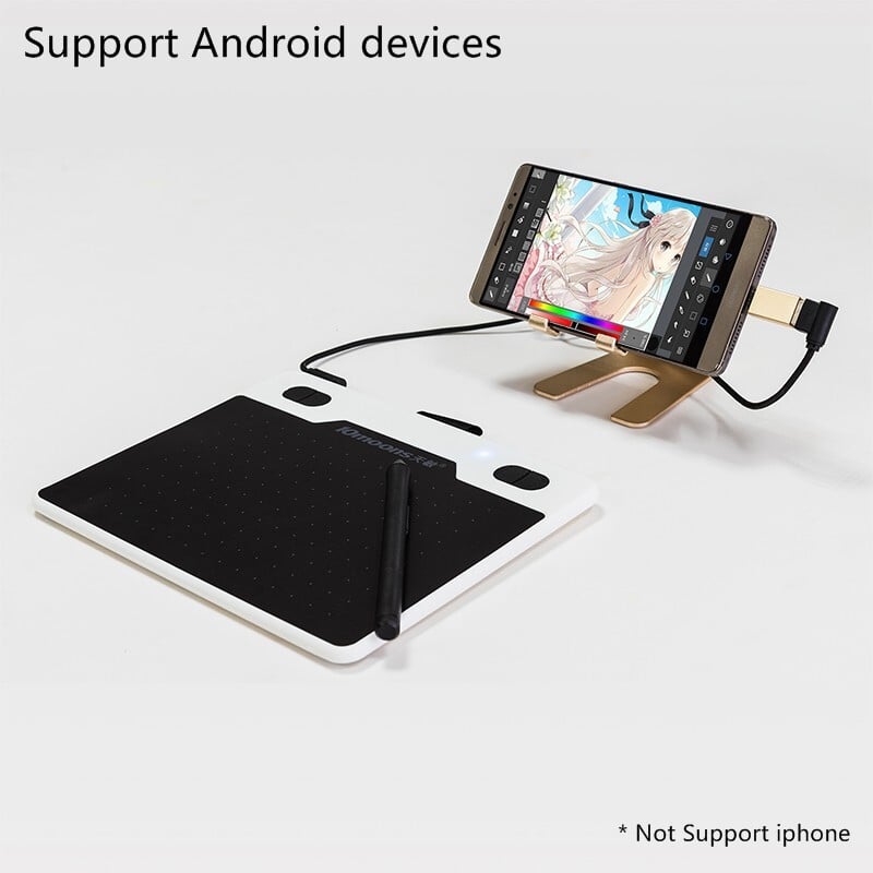 Καυτές εκπτώσεις New 10moons 6-ιντσών Ultralight Tablet Graphic Signature Pen Tablet Graphics Drawing Tablet Συμβατή συσκευή Android