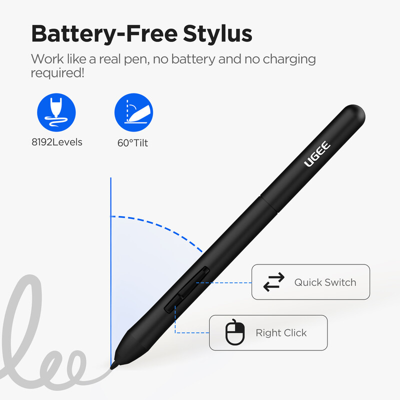 UGEE S640 Draw Graafiline tahvelarvuti pliiatsiga 6,3x4 tolli Drawing Digital Pliiatsi tahvelarvuti Linuxi Mac Windows Android OSU jaoks