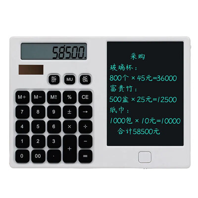 Calculator tabletă cu scriere de mână LCD solară cu 12 cifre Baterie cu buton solar Sursă de alimentare dublă Tabletă dreaptă Business Office Student
