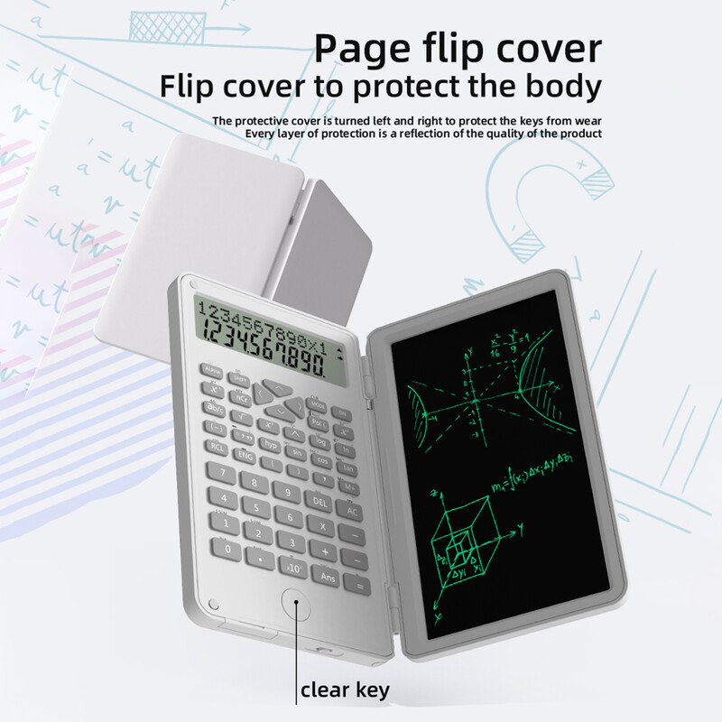 Teaduslik kalkulaator kustutatava kirjutuslauaga 2-realise LCD-ekraaniga kokkupandav finantsmatemaatikakalkulaator keskkooli jaoks