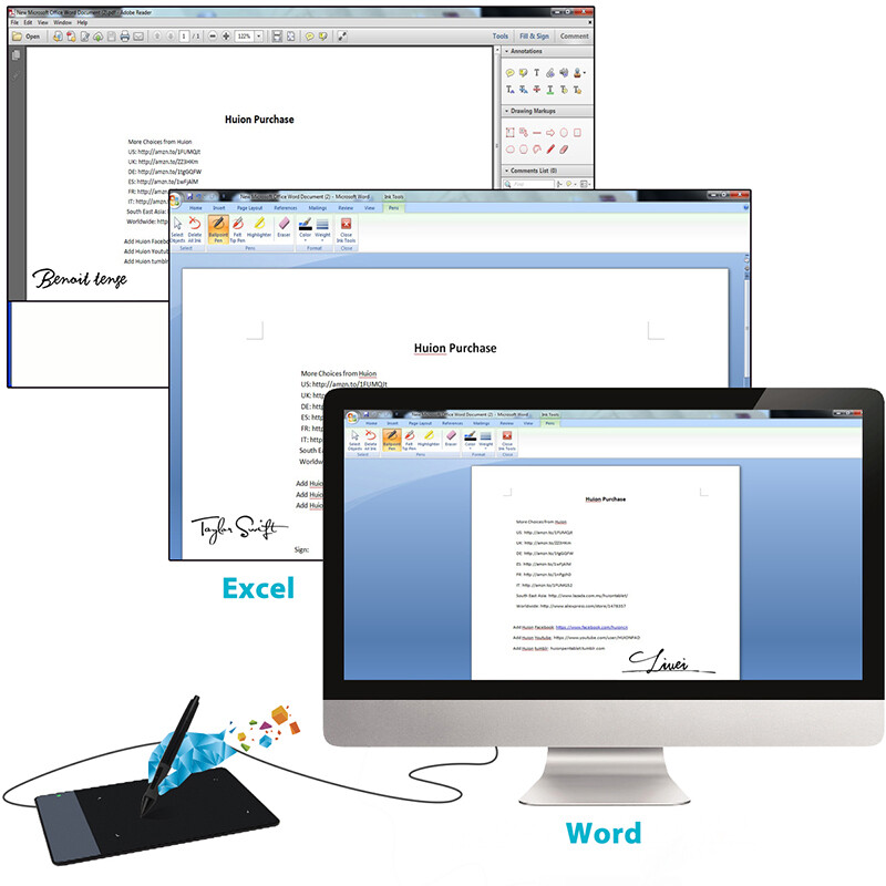 HUION 420 Tabletă grafică pentru desen 4 inch Signature Pad P68 Digital Stylus Pen Tabletă perfectă pentru jocul OSU, cadou pentru copii