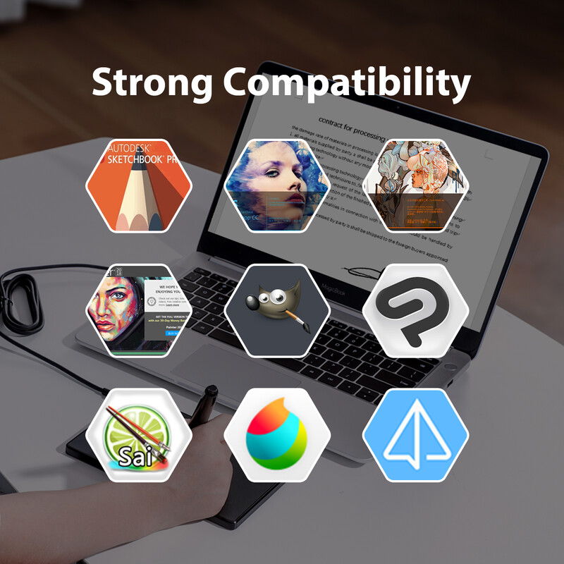 HUION 420 Tabletă grafică pentru desen 4 inch Signature Pad P68 Digital Stylus Pen Tabletă perfectă pentru jocul OSU, cadou pentru copii