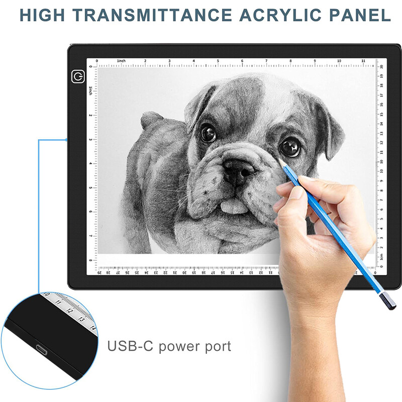 A4 LED-valgustitahvel kaasaskantav jälitusvalgusti kasti joonistustahvel A3 3-tasemeline hämardatav maalitahvel teemantmaalivalgustitahvel