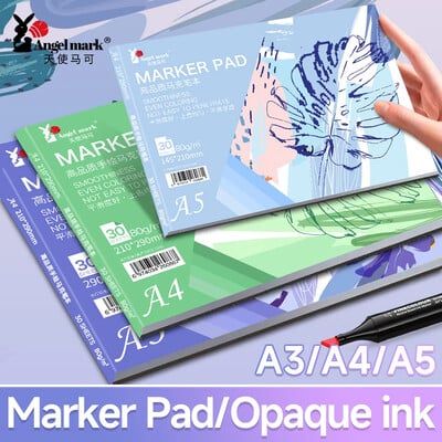 Angelmark A3/A4/A5 Marker Pad 80gsm 30 de coli Bloc de note pentru schiță desen Cărți de pictură pentru carte de pictură manuală pentru rechizite de artă