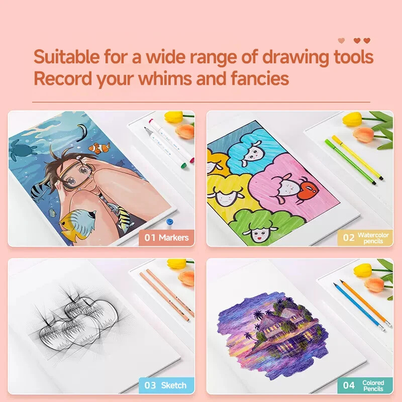 Angelmark A3/A4/A5 markerpadi, 80 g/m2, 30 lehte eskiisjooniste märkmik, maalimisraamatud käsitsi maalimiseks, kunstitarvete jaoks