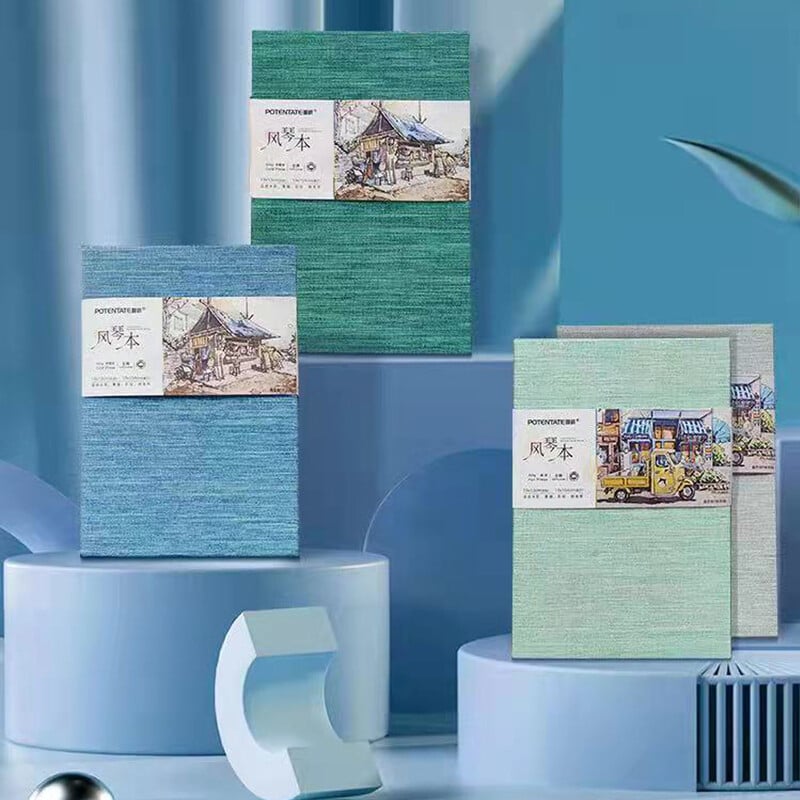 SeamiArt Potentate 100% bumbac 300 g/m² Bloc de desen pliat cu acuarelă Caiet de schițe pentru organe Hârtie de presare la rece la cald