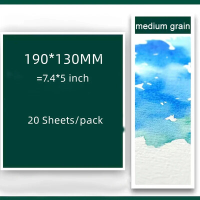 Hârtie acuarelă 100% bumbac 20 coli 300 g Călătorește convenabil Caiet de schițe cu acuarelă Rechizite de artă Pictură Rechizite școlare