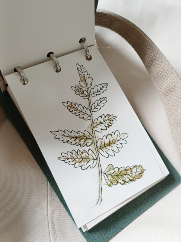 Nahkkaanega miniakvarelliraamat 300g paks siseleht Kunstitarbed õpilastele õues akvarellmaalimiseks grafiti visandivihik