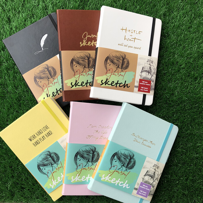 Caiet de schițe cu copertă rigidă A5 5,8*8,3 INCH 160 pagini 160 g/m² Hârtie de bambus, caiet de desen artistic