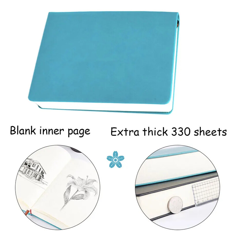 Ülipaksud märkmikud Agenda Planner 660 lehekülge Tühi sisemine PU-nahast pehme köide Sketchbook Journal Päeviku märkmik Kirjatarbed