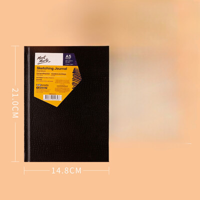 A4/A5 Черен скицник с твърди корици, удебелен, 150 г, 100 листа, бяла слонова кост, хартия за рисуване, скицник за рисуване, художествени принадлежности