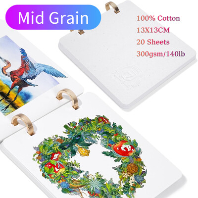 100% puuvillane reisiakvarellpaber, 300 g/m2, 10 x 10 cm, happevabad akvarellivihikud, mis sobivad ideaalselt kunstnikele, õpilastele, lastele