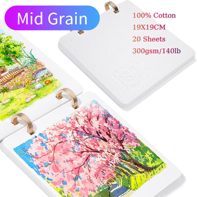 100% puuvillane reisiakvarellpaber, 300 g/m2, 10 x 10 cm, happevabad akvarellivihikud, mis sobivad ideaalselt kunstnikele, õpilastele, lastele
