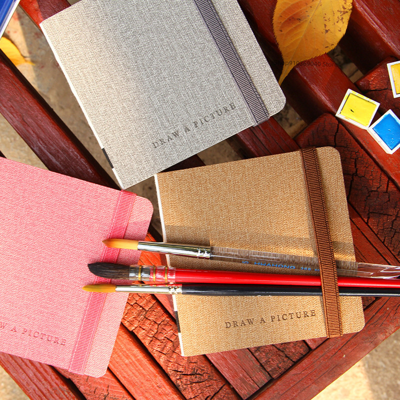 300g Βαμβακερή τσέπη Ακουαρέλα Βιβλίο Υφασμάτινο κάλυμμα 10cm 30 Φύλλα Νερό Χαρτί Go Out Φορητό Βιβλίο Σκίτσου Ζωγραφική Είδη τέχνης
