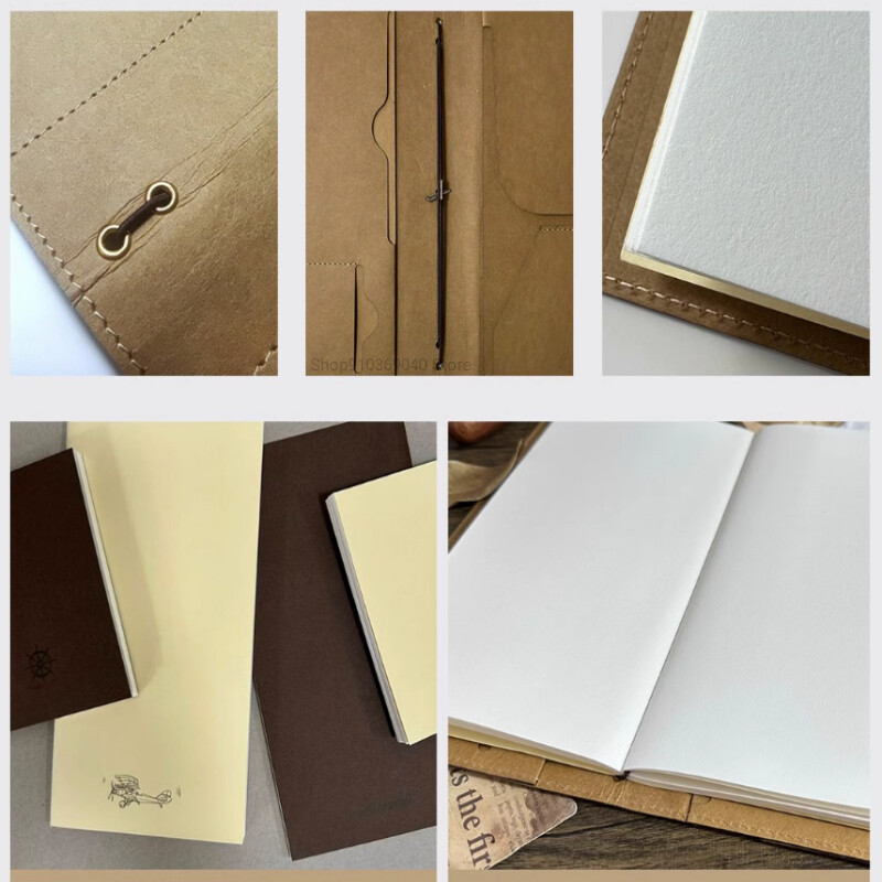 POTENTATE 100% pamutpép akvarell papír 200g retro utazási vázlatfüzet cserélhető mag hordozható festőkönyv művészeti kellékek