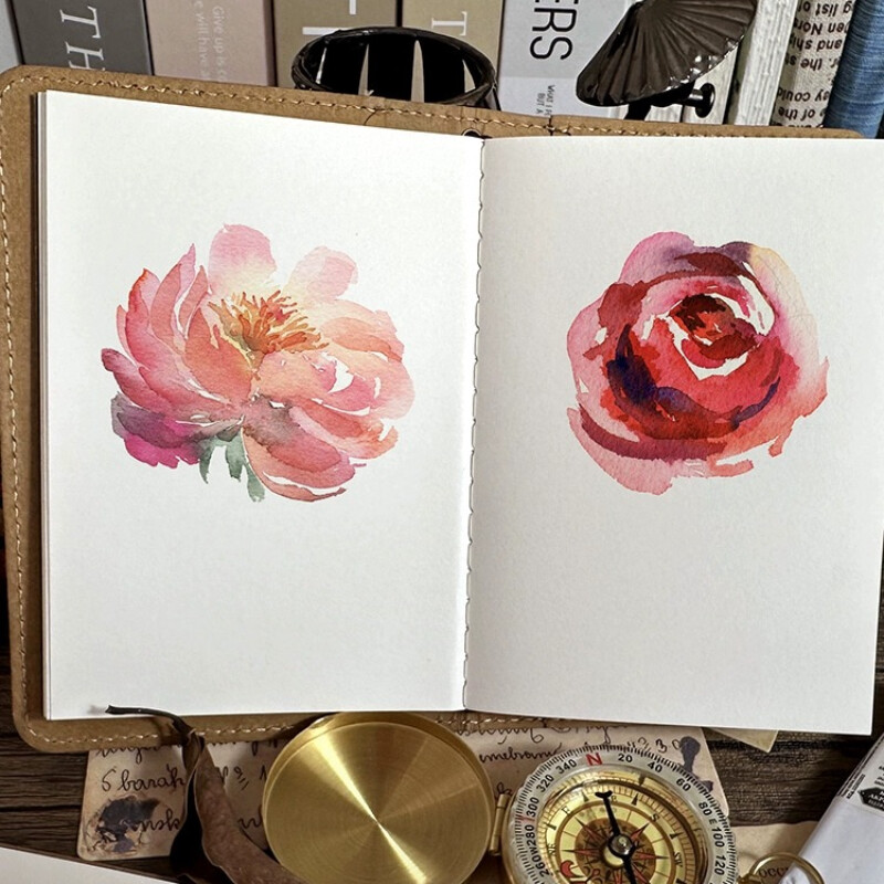 POTENTATE 100% pamutpép akvarell papír 200g retro utazási vázlatfüzet cserélhető mag hordozható festőkönyv művészeti kellékek