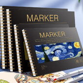 A4/8K Markeri Knjiga za crtanje, 60 listova tvrdih korica Spiralni Bleedproof Marker Paper Pad Umjetnički papir, za odrasle studente koji crtaju