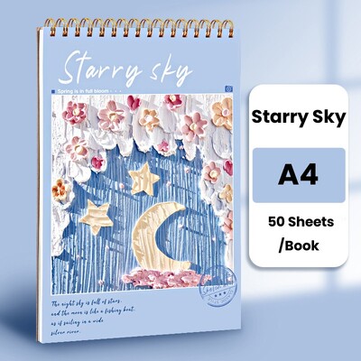 A4 visandivihik akvarell-spiraalmärkmik 160 GSM paks paber 50 lehte kunstitarbed Kawaii akvarellmaali joonistusplokk