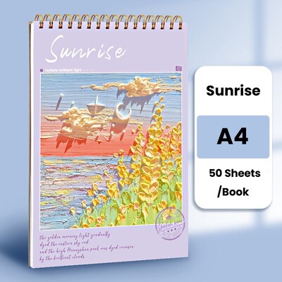 A4 visandivihik akvarell-spiraalmärkmik 160 GSM paks paber 50 lehte kunstitarbed Kawaii akvarellmaali joonistusplokk