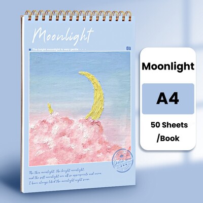 A4 visandivihik akvarell-spiraalmärkmik 160 GSM paks paber 50 lehte kunstitarbed Kawaii akvarellmaali joonistusplokk