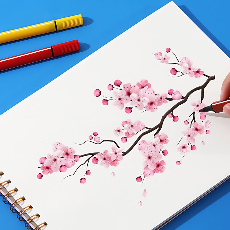 A4 visandivihik akvarell-spiraalmärkmik 160 GSM paks paber 50 lehte kunstitarbed Kawaii akvarellmaali joonistusplokk